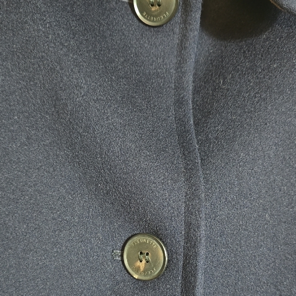Classic Navy Wool Coat by Fleurette - Picture 7 of 7